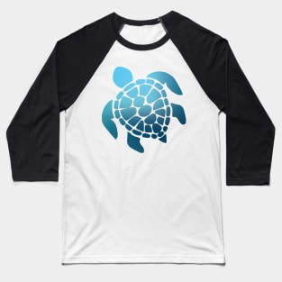 Blue Ombre Sea Turtle Baseball T-Shirt
